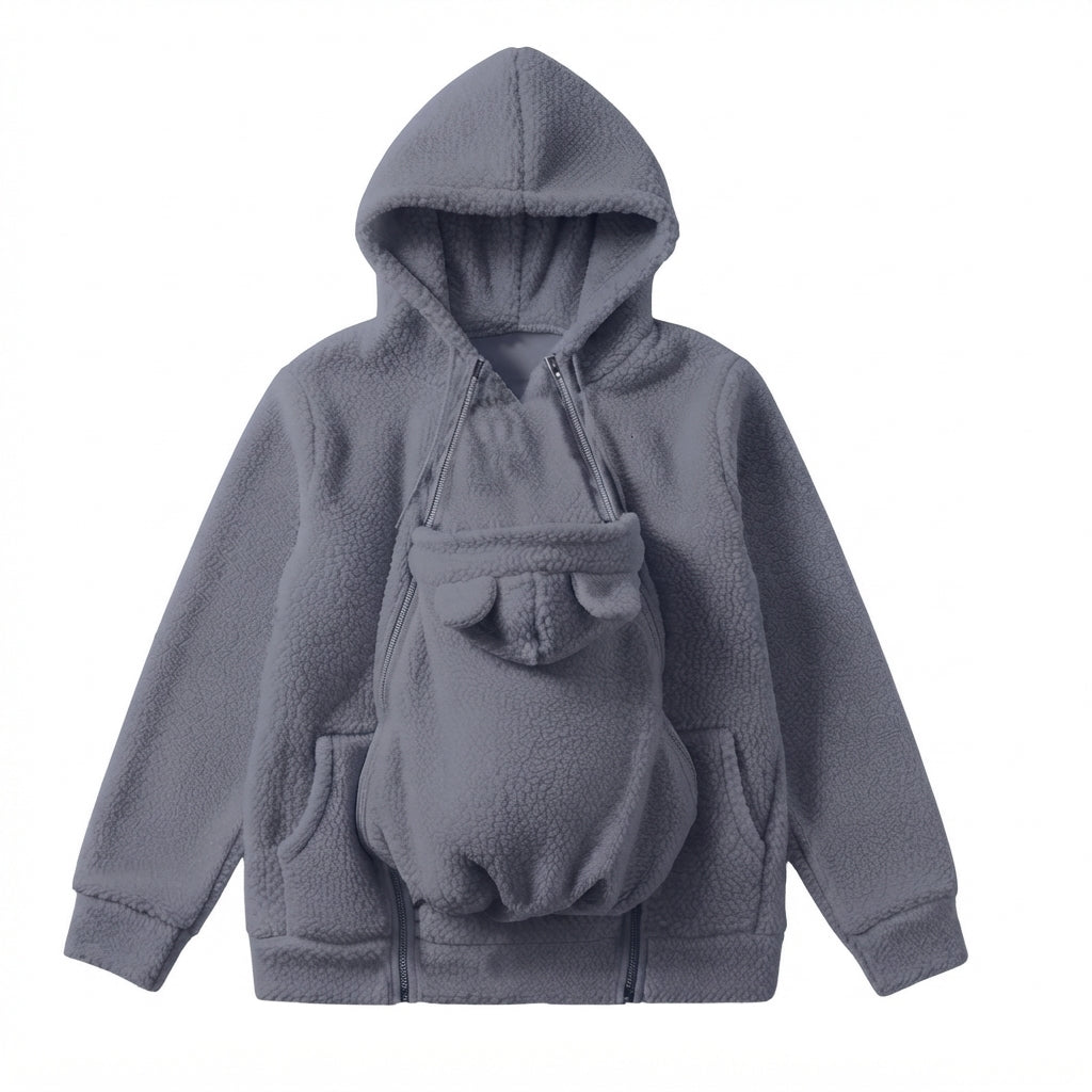 Kuscheliger Tragepulli mit Babytasche